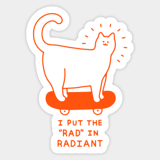 Radiantly Rad Cat Sticker